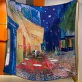 Seidenschal quadratisch mit Van Goghs Terrasse des Nachtcafés Ölgemälde-Druck - Caféterrasse am Abend (02)