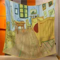 Seidenschal mit handrolliertem Saum und Van Goghs Ölgemälde Schlafzimmer in Arles Motiv - Schlafzimmer in Arles (19)