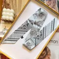 Sciarpa twilly in seta double-face con stampa zebra e pois in scatola regalo lusso - Azzurro