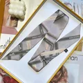 Elegante foulard di seta kaki con motivo a carrozza in una lussuosa confezione regalo - Marrone (S726)
