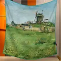 Tapisserie murale artistique avec peinture de paysage pastoral pour décoration intérieure - Paysage Pastoral de Moulin (31)