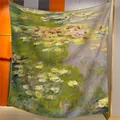 Écharpe motif Nymphéas de Claude Monet, châle chaud artistique en cachemire pour femme - Série Nénuphars 1919 (41)