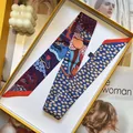 Detailed view of dual-sided polka dot and artistic print silk scarf with gift box - Style 3 (S1849-3)