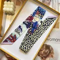 Florale twilly sjaal met stippen in een luxe geschenkdoos voor tashengsels decoratie - Stijl 6 (S1849-6)