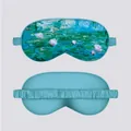 Silk satin sleep mask with Monet Water Lilies art print and blue elastic strap - Water Lilies under the Willows