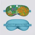 Monet Water Lily silk sleep mask with floral print and elastic strap for travel - Flower Garden