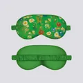 Detailed front and back view of Monet Water Lily silk sleep mask with elastic strap - Eye Mask 14 Wildflowers and Poppies