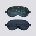 Detailed view of Van Gogh Starry Night silk sleep mask showing artistic print and elastic band - Eye Mask 07 Starry Night Over the Rhône