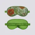 Detail of silk sleep mask featuring Van Gogh style oil painting print and elastic strap - Eye Mask 05 Butterflies and Poppies