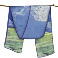 Lange Seidenschal im Van-Gogh-Ölgemäldestil mit blauer Himmels- und Wolkenlandschaft - Van Gogh Nach dem Gewitter