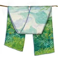 Bufanda artística de seda estilo Van Gogh con estampado al óleo verde en rama - Estilo Óleo de Campo de Trigo (S1593) / 150x40