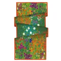 Sciarpa in seta con fiori stile Klimt per protezione solare, con bordo arancione - Stile Giardino Fiorito (S1393)