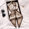 Elegant ivory twilly scarf with colorful letter print and black contrast borders - Baroque Letter Pattern / Off White