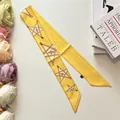 Schicker gelber Seidenschal mit Bienen- und Sternenmuster und luxuriösem Satin-Finish - Biene Pentagramm Stil / S5 Gelb