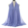 Lilac purple pearl chiffon long hijab scarf for women with lightweight breathable fabric - Lilac Purple