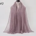 Light purple crinkled cotton scarf with frayed edges worn on a display mannequin - 180x90cm / Light Purple (3#)