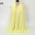 Light yellow crinkled cotton scarf with frayed edges shown on a mannequin - 180x90cm / Light Yellow (6#)