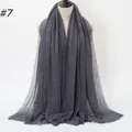 Deep grey cotton linen pleated scarf with fringe edge displayed on a mannequin - 180x90cm / Deep Grey (7#)