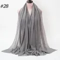 Dark grey cotton linen pleated scarf with frayed edges shown on a mannequin - 180x90cm / Dark Gray (#28)