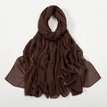Elegante chal largo de poliéster marrón liso y bufanda ligera y transpirable para mujer - 170*70cm / 21# Café