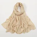 Elegante chal de gasa beige ligero con textura drapeada suave y tejido transpirable de alta - 170*70cm / 6# Beige