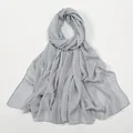 Pañuelo y chal minimalista en color gris claro de gasa transpirable de mujer - 170*70cm / 8# Gris Claro
