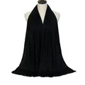 Atmungsaktiver Modal-Schal für Damen in Schwarz, weiches einfarbiges langes Halstuch-Pashmina - Schwarz