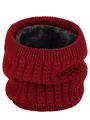 Close-up of chunky knit texture and soft fleece lining of this warm winter neck warmer - Cable Knit Style (WB123-05)