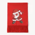 Roter Weihnachtsschal mit weichem Kaschmir-Gefühl und dabbing Weihnachtsmann-Motiv - Dabbing Weihnachtsmann Muster (RS145) / Rot