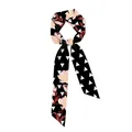Elegante beige vlinder zijden sjaal haarband met bloemenprint voor dames - Zwart Roze Bloemig Geometrisch (14)