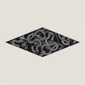 Elegante bufanda de rombos con intrincado estampado de Pegaso y serpiente en negro y gris - 45x115cm / Negro(02)