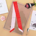 Twilly in seta con stampa tarocchi zodiacali bifacciale in rosso e bianco - 80-100cm / Rosso
