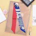 Sciarpa in seta a pois e tema nautico per manico di borsa in blu e rosso - Pois Rossi / Celestiale Blu Bianco / Blu