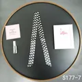 Detailed flat lay of black silk twilly with white heart pattern and fashion decor - Black Base White Heart (S177-7)