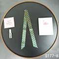 Detail of dark green skinny scarf with orange heart patterns for bag handles - Dark Green Orange Heart (S177-8)