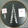 Close-up of black and white leopard print silk scarf twilly for handbag handle - Black White Gray Leopard (S177-14)