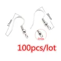 Vue détaillée des crochets de boucles d'oreilles en acier de 20mm avec dimensions - Style Crochet Argent Brillant (AE2-26)