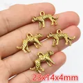 Detailed view of leopard-shaped alloy pendants with size labels for DIY jewelry making - Antique Gold Leopard (F2-26)