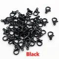 Bulk set of black zinc alloy lobster clasps for DIY jewelry and keychain making - 10x5mm (50 Pieces/10g) / Black
