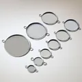 Ronde 304 roestvrijstalen bedeltjes met dubbele lus voor DIY-sieraden in 8 maten - 12mm / Staalkleur