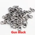 Zinc alloy lobster clasps in gun black finish for DIY jewelry and bag accessories - Gunmetal