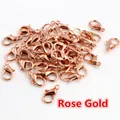 Zinc alloy lobster claw clasp connectors in rose gold finish for jewelry making - Rose Gold