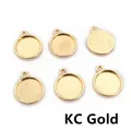 Base per pendente rotonda in lega oro KC per accessori per gioielli fai da te - 10mm / Oro KC