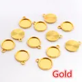 Runde DIY Gold-Legierung Anhänger-Rohling Fassung für die Schmuckherstellung - Gold