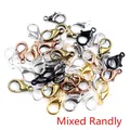 Zinc alloy lobster clasp jewelry connectors in assorted metallic colors and finishes - Random Mixed