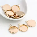 Plateaux de pendentifs ronds dorés pour création de bijoux DIY et sertissages - 8mm / Or KC