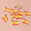 Μενταγιόν ισπανικής σημαίας από χρυσό κράμα για DIY κοσμήματα και χειροτεχνίες - Σημαία της Ισπανίας (D5-28)