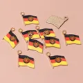 East Germany DDR flag alloy pendants with gold trim for DIY jewelry making accessories - East Germany Flag (D5-31)