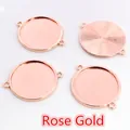 DIY jewelry connector base in elegant rose gold finish with dual hanging loops - Rose Gold