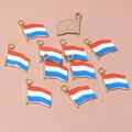 Small alloy drip oil national flag charms for DIY jewelry making 16x14mm pendants - Netherlands Flag (D5-34)